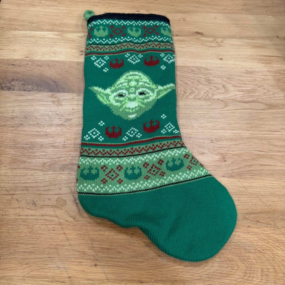 Star Wars Yoda Christmas Stocking Green Knit Fair Isle 759905-101 2016